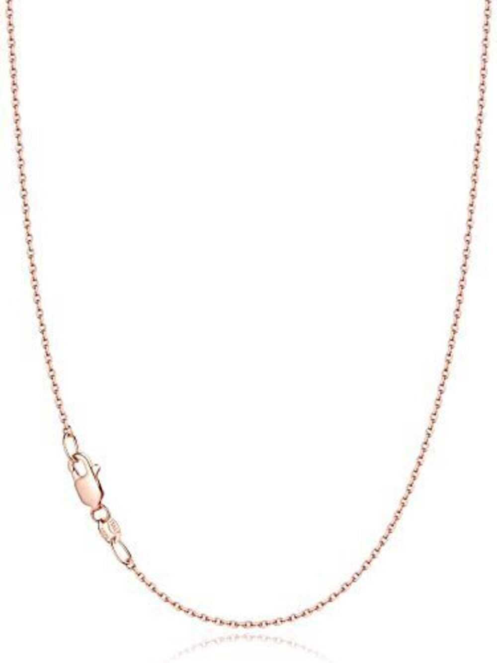 8578 18k Rose Gold Plated 925 Sterling Silver Chain Necklace , 1.1mm Cable